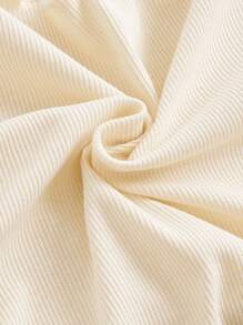 Tween Girls Ribbed Contrast Trim Mock Neck Peplum Hem Short Sleeve T-Shirt, Back To School Casual Versatile Top, Y2K Style, Mommy And Me Matching - Beige - View 10