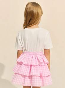SHEIN Young Girls & Elegant Knitted Round Neck Set, Spring/Summer - Multicolor - View 2