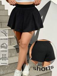 Muchica Plus Size Solid Color Casual Simple Summer New Sports Mini Shorts,Summer /Spring Women,Spring Break