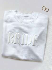 Personalized Bride's Gift, Bride's Short Sleeve T-Shirt, Engagement Gift, Unique Bride's Shower Gift, Future Mrs. T-Shirt - White - View 3