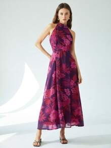 Aveloria Modichic Váy voan không tay in hoa màu hồng cánh sen thanh lịch cho kỳ nghỉ dành cho nữ - Nhiều màu - Xem 5