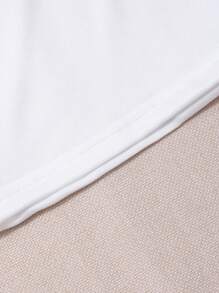 2pcs/Set Teen Girls Casual Floral Print White T-Shirt And Rainbow Stripe Pants Set - White - View 7