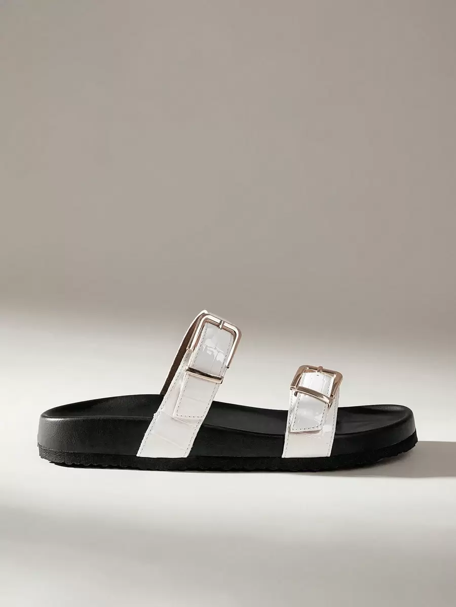 Solecia Women's Fashion Open Toe Tie Up Casual Flat Sandals, Comfortable, Brown, Suitable For Spring And Summer Holiday - White - View 1