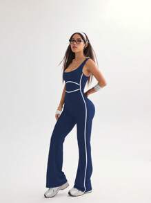 Dewbera Vrouwen vierkante hals dagelijkse fitness yoga casual romper