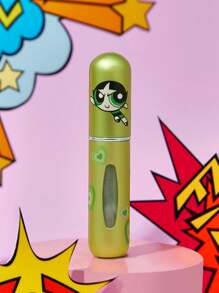 THE POWERPUFF GIRLS X SHEIN 1pc 5ml/0.2oz Cartoon Pattern Printing Spray Bottle, Bottom Fillable For Liquids, Can Be Used To Hold Perfume, Skincare Water, And Other Liquid Products, Compact Body For Easy Portability, Buttercup,Heart,Friendship
