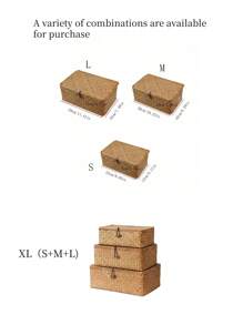 1 件北欧风格手工编织海草收纳盒，带盖，创意节省空间的收纳盒，适用于化妆品、桌面文具、衣服、玩具、浴室、卧室、客厅、宿舍、办公桌、零食和珠宝。适用于架子、抽屉、桌面、壁橱、游戏室、教室、办公室和返校用品。