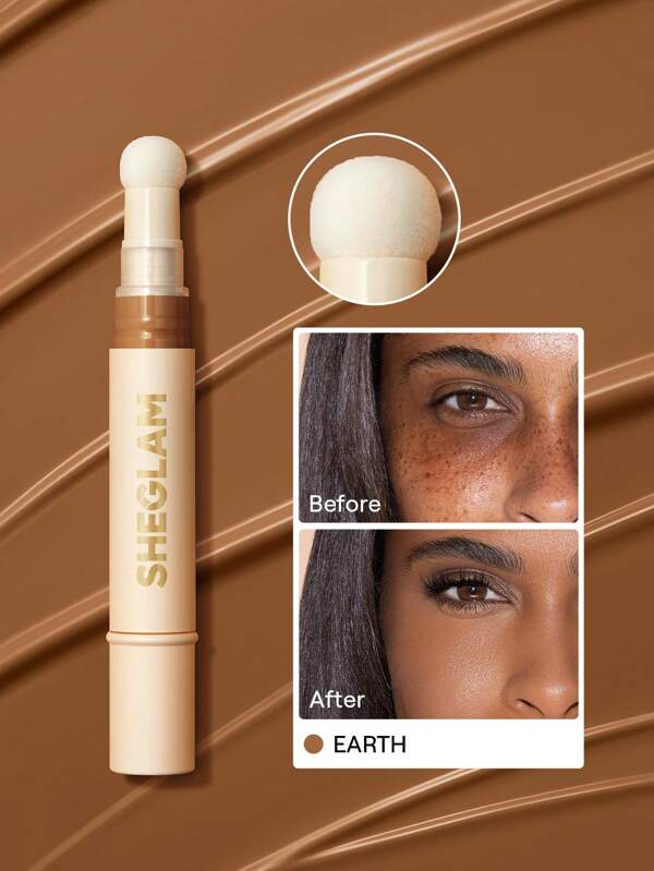 SHEGLAM Complexion Boost Concealer-Earth Sponge-Head Applicator Matte Liquid Concealer Long Lasting Brightening Color Corrector Weightless All-Day Long Lasting Hydrating Concealer Christmas Winter Concealer Graduation Birthday Holiday Summer Fall Autumn Y2K Fancy Fashion Women Makeup Cosmetic Party Beach Travel Camping Outdoors School Campus Trip Festivals Decor Gift Present Rose Girl Cosplay Best Color Charm Vibe