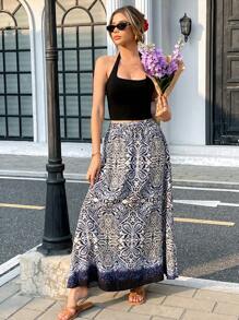 Chiquease Vintage Elegant Versatile Elastic Waist Loose Women Skirt Fall Cloth For Women - Multicolor - View 6