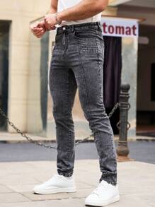 RivetRise Men's Slim Fit Black Denim Jeans, Minimalist & Fashionable, Suitable For Summer
