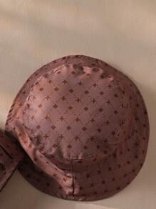 SHEIN 3pcs/Set Young Girl Bear & Plaid Print Shirt + Hat + Wide Leg Casual Pants Summer Outfit - Brown - View 4