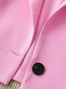 Flirla Plus Size Women's Elegant French Solid Color Lapel Raglan Sleeve Short Blazer Jacket Graduation,Back To School,Teacher Outfits For Women