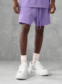 SUMWON Premium Oversized Co-Ord Set Summer Tracksuit Loungewear Two-Piece Athletic Street Style Urban Casual Comfort Set Spring Training Athletic Leisure Outfit - Purple - View 6