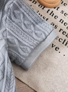 2 件装男婴休闲针织提花短袖 Polo 衫，翻领半开襟，纯色针织松紧腰短裤，夏季，6M-3T，儿童服装，幼儿服装，婴儿服装，婴幼儿服装，幼儿 Polo 衫，幼儿短裤，婴儿套装 - 灰色 - 查看 6