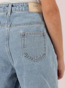 SUMWON Flare Fit Y2K Style Jeans With Contrast Panel Detail, Casual Retro Denim Bottoms For School, Weekend, Fall Spring Fashion - Multicolor - View 6