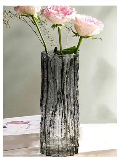 1pc Creative Glacier Glass Vase, Living Room ation, Home/Shop/Office, Ideal Both Fresh Dry Flowers, Can Create Joyful Com Tafel Atmosphere, Great As Dining ation. view 3