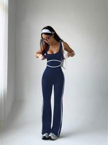 Dewbera Vrouwen vierkante hals dagelijkse fitness yoga casual romper