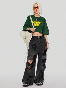 Coolane 图案T恤，简约时尚，适合夏季 - 綠色 - 查看 5