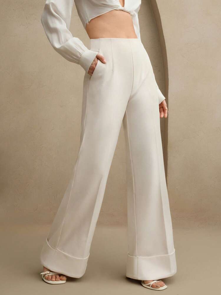 Calça Pantalona Elegante Feminina, Calça Solta e Fashion, Adequada para Primavera, Dia dos Namorados, Casual Business