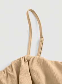 SHEIN MOD Vestido largo con cintura recogida y cordón en los lados para mujer - Camel - Ver 3