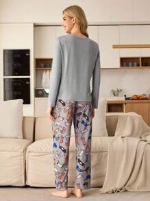 Women Pajama Set, Minimalist & Fashionable, Suitable For Summer - Multicolor - View 2