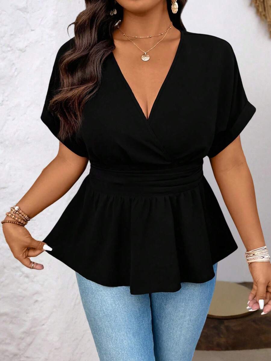 SHEIN Clasi 女士休闲收腰 A 字形衬衫