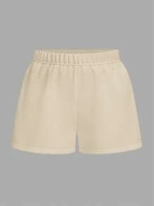 Comfortcana Plus Size 3pcs Solid Color Simple Fashionable Shorts Set, Suitable For Summer - Multicolor - View 5