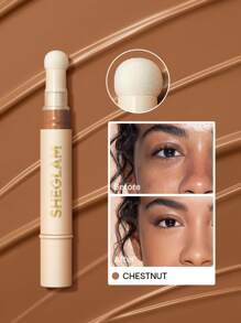 SHEGLAM 膚色提升遮瑕膏-栗色海綿頭塗抹器霧面液體遮瑕膏持久亮白色彩校正劑輕盈全天持久保濕遮瑕膏遮瑕膏 品牌 美容 化妝 化妝品 適合女性與女孩 完美搭配夏季春季 Y2K 時尚 流行 生日 母親節禮物 假期 派對準備就緒 最佳顏色 - Chestnut - 查看 1