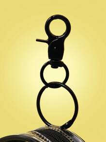 TOM & JERRY X SHEIN 便携式迷你透明拉链袋，多功能旅行收纳袋，适用于电缆、化妆品、钥匙和配件，紧凑型钥匙扣收纳袋，适用于女性、办公室、学校和户外必需品 - 黑色 - 查看 4