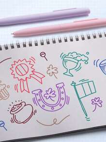 6支装混合色凝胶笔办公配件笔圆珠笔黑色笔彩色铅笔返校