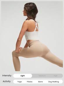 GLOWMODE FeatherFit™ Crossover Straps Curved Hem Sports Bra Tank Top Low Impact Yoga Daily