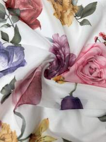 SHEIN 泡泡袖花卉印花孕妇连衣裙 - 彩色 - 查看 6