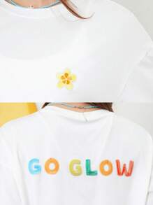 GLOWMODE X Nature Dream Bali Pima Cotton Comfy Oversized Embroidered Logo Tee T-Shirt Daily Casual Wear - White - View 9