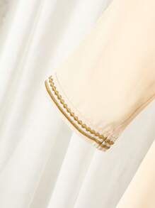 2pcs/Set Young Boy Traditional Robe Attire Abaya/Thobe For Ramadan/EID/Mubarak - Apricot - View 7