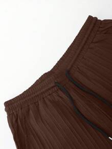 Manfinity Homme Conjunto de camisa de manga larga y pantalones largos para hombre, minimalista y de moda, adecuado para el verano, conjunto de dos piezas para hombre, ropa de otoño - Café integral - Ver 4