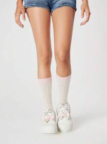 ROMWE Kawaii 女士粉色蝴蝶结系带休闲软底轻便跑步鞋，玛丽珍小皮鞋，甜美风格运动鞋 - 粉色 - 查看 4