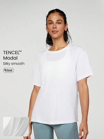 GLOWMODE Maglietta Extra Large Evermode In Tencel Modal, Camicia Compressione Estiva Casuale Quotidiana