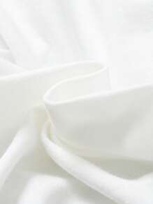 SHEIN Teens Girls Clean White Casual Sweet Y2k Valentine's Day Cute Crew Neck Short Sleeve T-Shirt, Fitted, Suitable For Spring & Summer - White - View 3