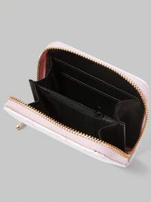 ROMWE Kawaii Pink Base With All-Over Pink Bow Print Compact Wallet, Creative Multi-Function Card Holder - Multicolor - View 4