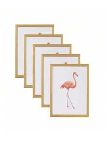SHEIN 1pc Golden Wpc Minimalist Style Picture Frame Including Photo Paper, Can Be Hung On The Wall Or Placed On The Table, Suitable For Home, Bedroom, Dining Room, Living Room Decor Valentine DAY, Valentines Wedding, Birthday