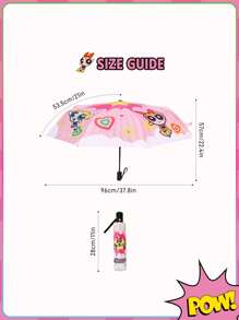 THE POWERPUFF GIRLS X SHEIN 1 chiếc ô gấp ba tự động đóng mở hình hoa, bong bóng, hoạt hình dễ thương, có chức năng chống nắng, thích hợp cho đi học, đi làm, đi chơi và sử dụng hàng ngày, được thiết kế cho sinh viên đại học, học sinh trung học, người dùng nam và nữ - Nhiều màu - Xem 10