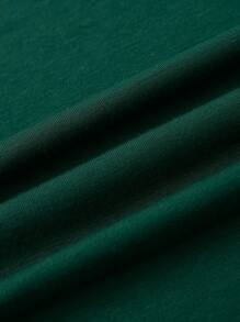 SHEIN LUNE Áo thun tay ngắn cổ tròn họa tiết đầu bò phương Tây HOWDY Casual dành cho nữ, phù hợp cho mùa hè - Màu xanh lá cây đậm - Xem 4