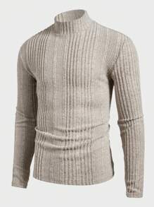 Manfinity VCAY Conjunto de 3 camisetas de manga larga de cuello redondo de corte slim casual para hombre, adecuado para otoño