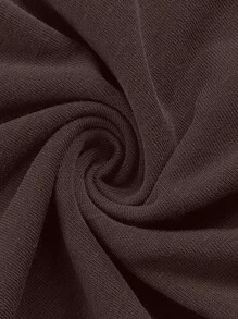 ROMWE Hippie 女式嬉皮月亮太阳图案印花褶饰抹胸背心，夏季服装 - 棕色 - 查看 3