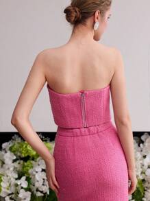 MOTF Soiréza WOOL ZIPPER BACK TUBE TOP - Hot Pink - View 4