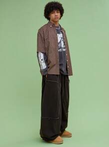 COUREZ 男女通用宽松桶形阔腿棉质工装裤 Y2K 复古 100% 棉