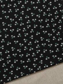 SHEIN 少女 2 件套：针织罗纹前系带上衣和碎花吊带裙，适合春季、夏季、度假、休闲、可爱