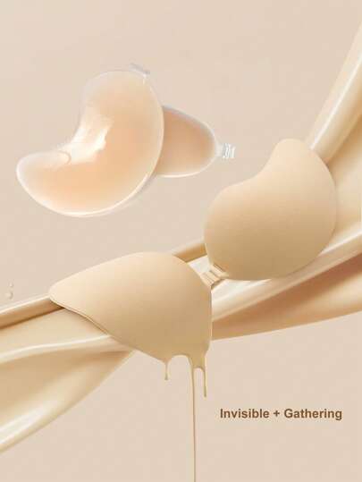 2 Pairs Skin Colored Silicone Mango Cup Adhesive Nipple Covers