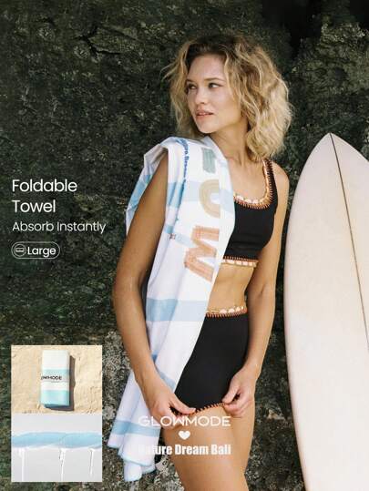 GLOWMODE X Nature Dream Bali VersaTowel Foldable Hooded Wrap Bath Towel Gym Workout Swim