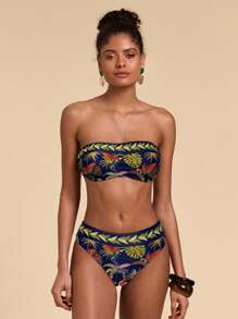 Travachic Women's Summer Beach Tropical Plant Print Bikini Bottom
