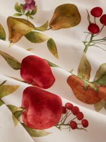 SHEIN MOD Plus Size Fruit Print Elegant Romantic Wrap Style Casual Vacation Dress. Tea Party Dresses.Dresses Summer - Multicolor - View 3